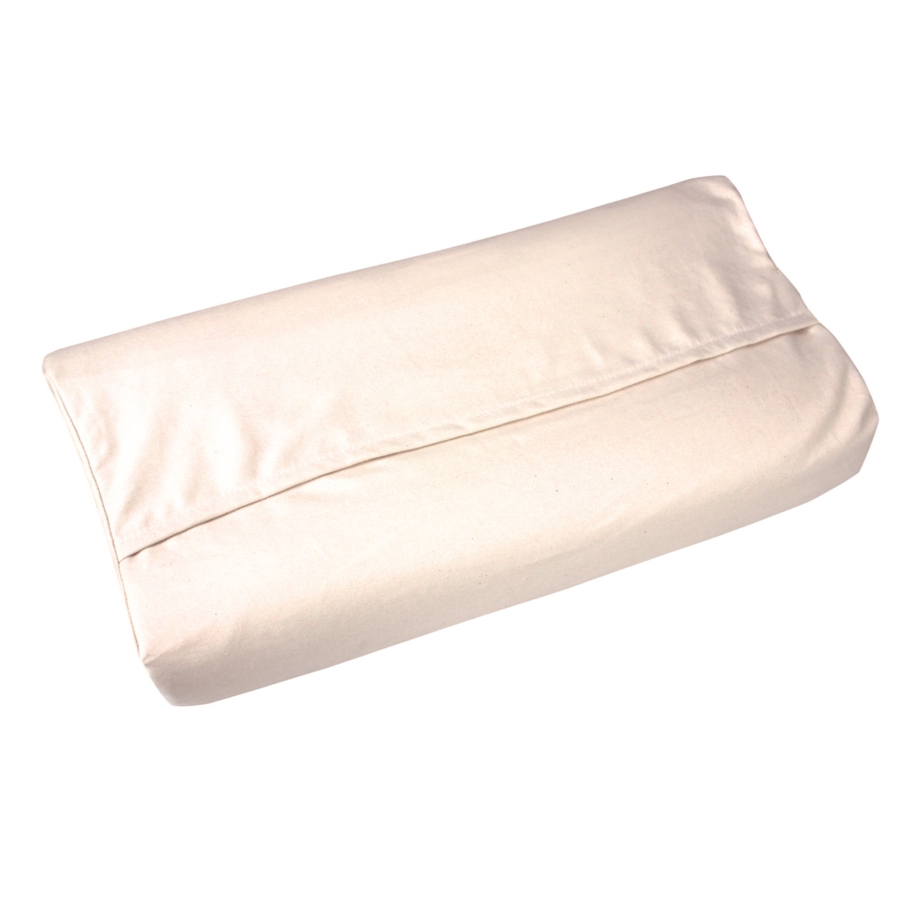 Back of the Cosisoft neck support pillow, closure of the cotton cover as a hotel closure, in size 40x80 cm